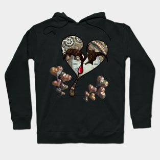 Wonderful elegant steampunk heart with clocks and gears Hoodie